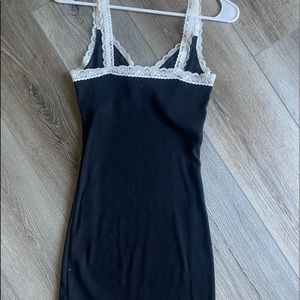 LITTLE BLACK DRESS with white lace trim from GARAGE